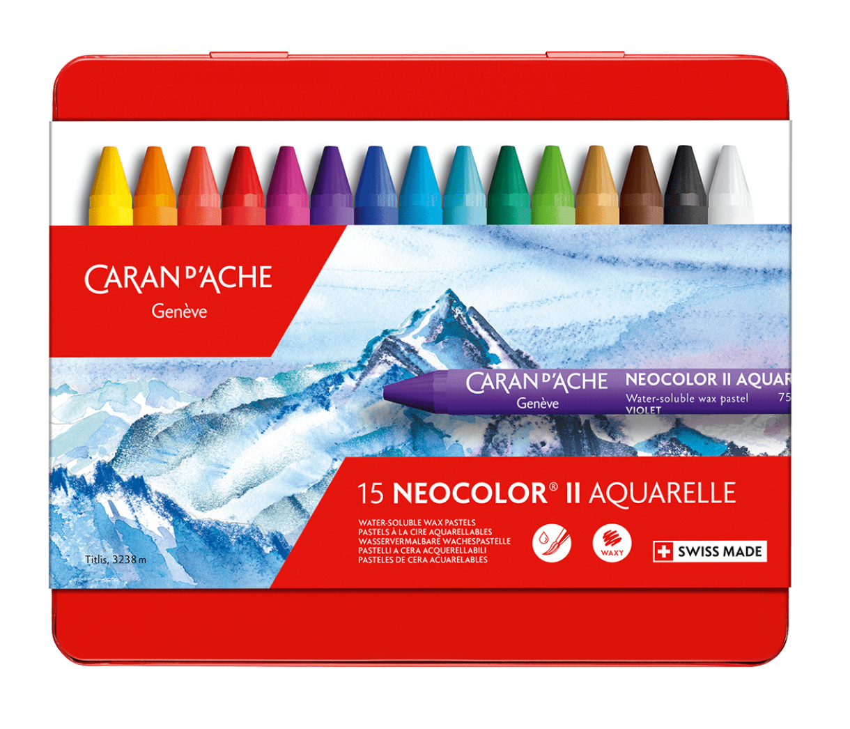 Neocolor II Aquarelle Wax Pencil, 15 Colors