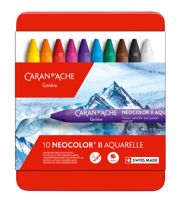 Lápis de Cera Neocolor II Aquarelle, 10 Cores