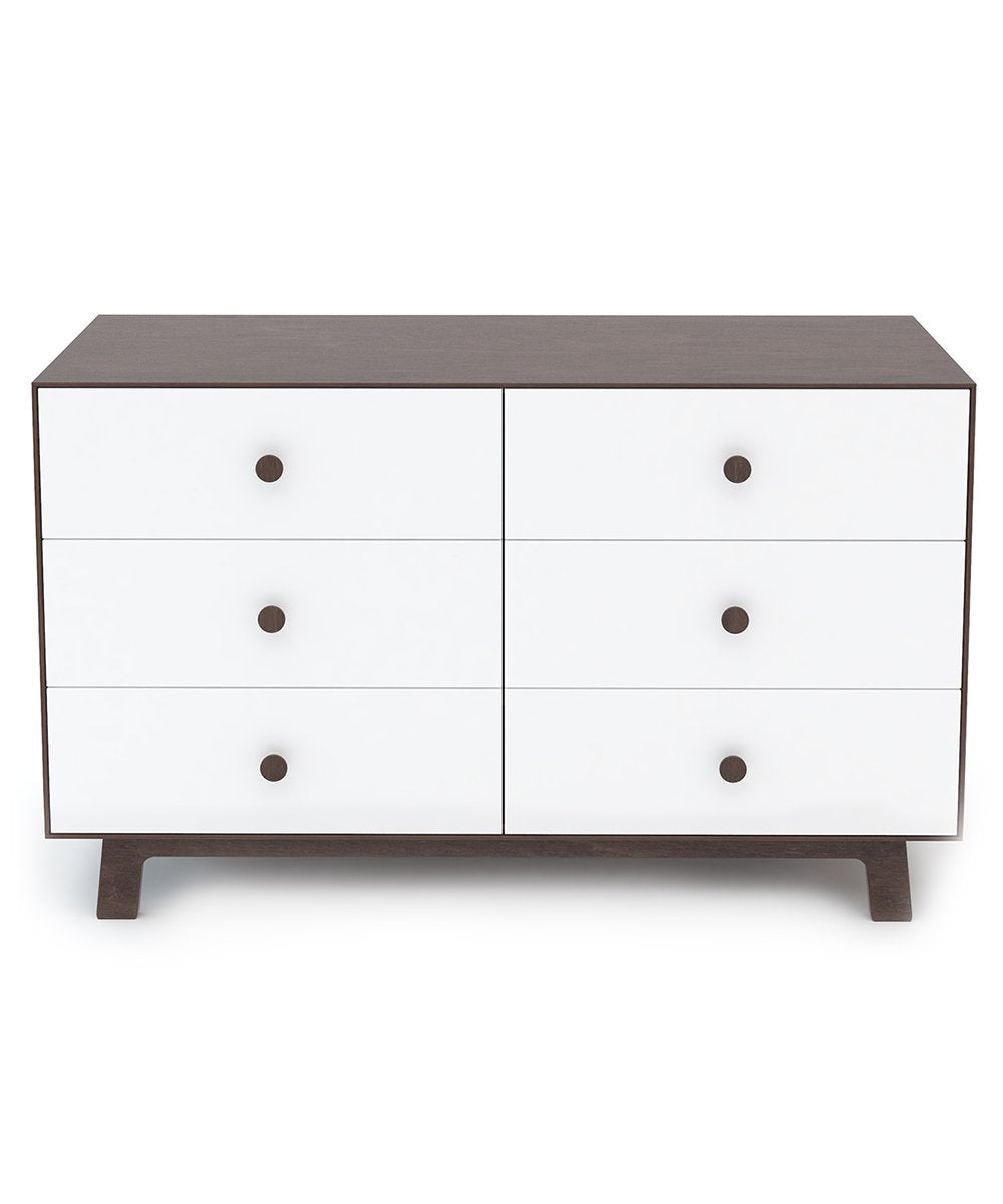 Sparrow Chest of 6 Drawers, White and Walnut