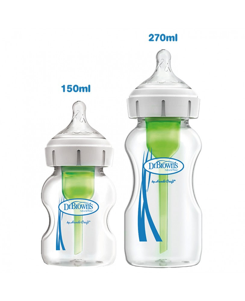 Options+ Wide Mouth Silicone Teat Glass Bottle