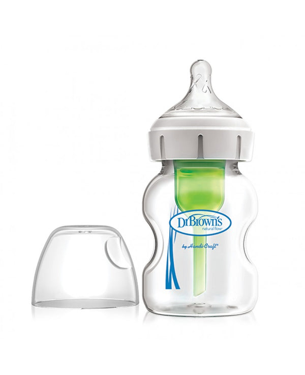 Options+ Wide Mouth Silicone Teat Glass Bottle