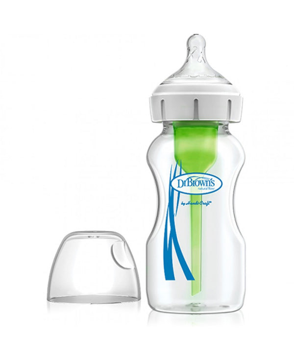 Options+ Wide Mouth Silicone Teat Glass Bottle