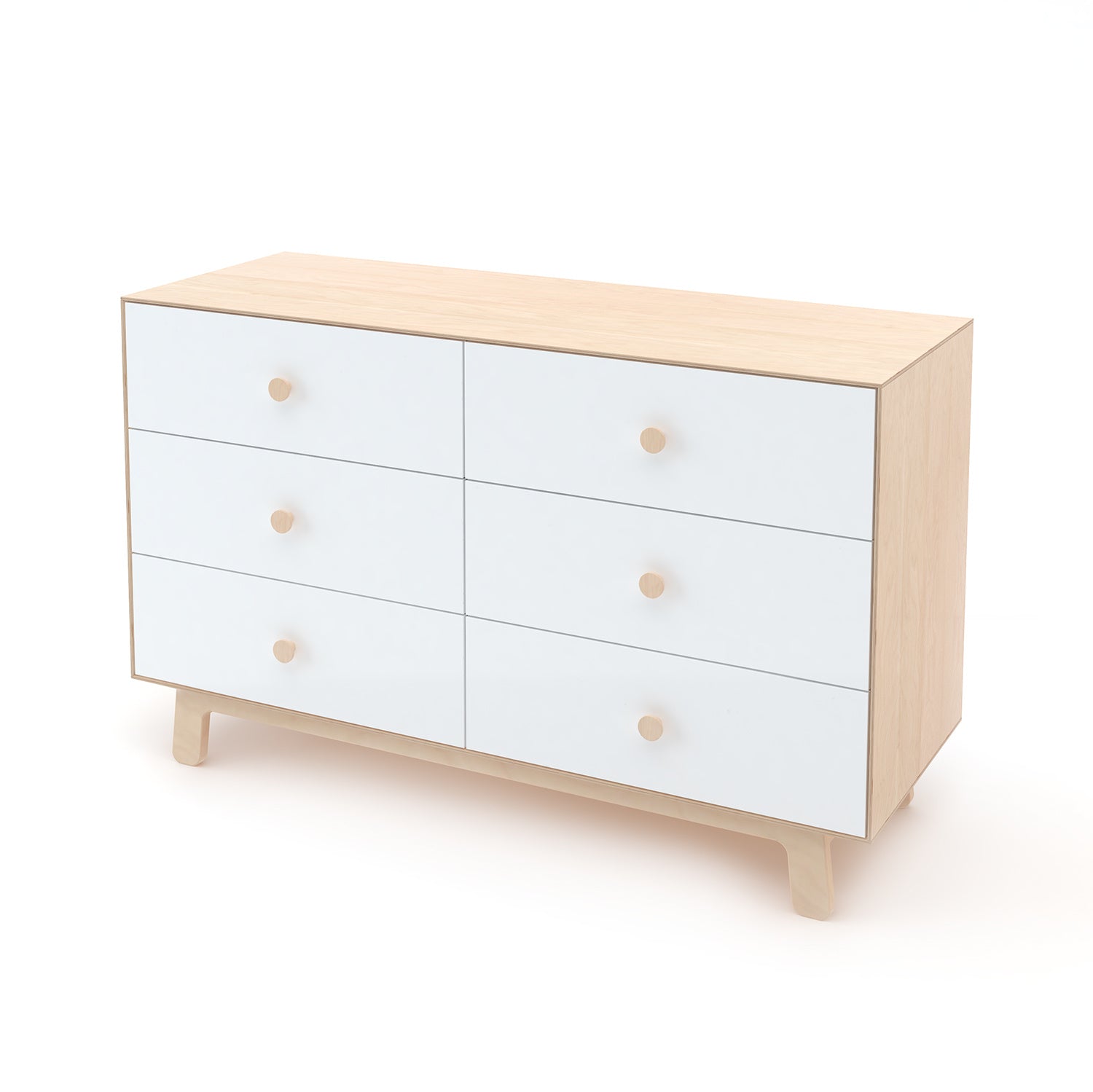 Sparrow Chest of 6 Drawers, White and Birch